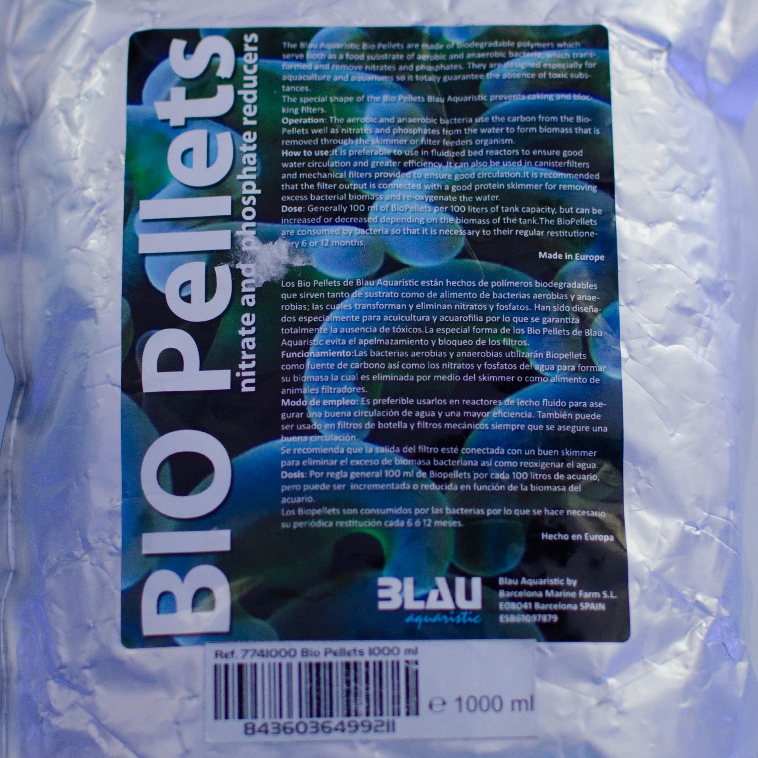 Соль, корма, химия Blau Aquaristic by Barcelona Marine Farm S.L. Bio Pellets Соль, корма, химия Blau Aquaristic by Barcelona Marine Farm S.L. Bio Pellets